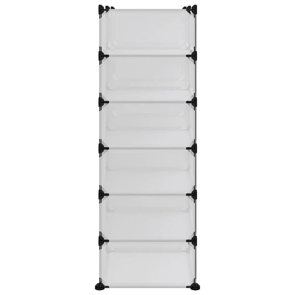 vidaXL Étagère à chaussures Transparent 94,5x36,5x106 cm PP