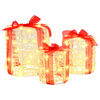vidaXL Décoration de boîte cadeau 3 pcs Blanc chaud 20 x 20 x 21 cm