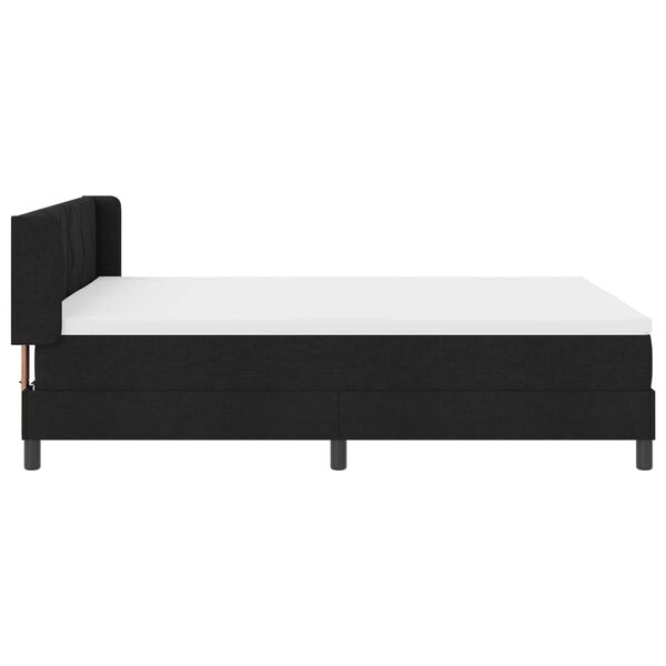 vidaXL Lit &agrave; ressorts avec matelas Noir 200 x 160 cm Polyester