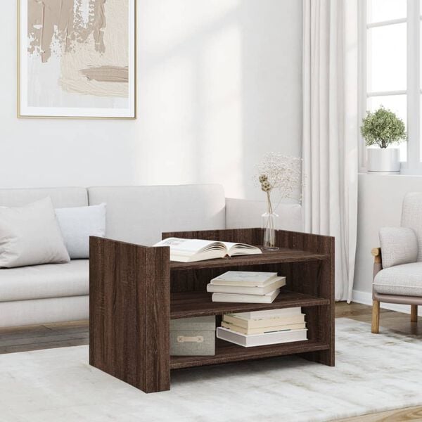 vidaXL Table basse ch&ecirc;ne marron 80x50x50 cm Bois d'ing&eacute;nierie