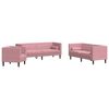 vidaXL Ensemble de canap&eacute; Chesterfield et traversins 3pcs rose velours