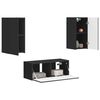 vidaXL Ensemble meuble TV Montage mural 2 pcs Noir Bois d'ing&eacute;nierie