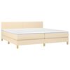 vidaXL Sommier &agrave; lattes de lit avec matelas Cr&egrave;me 200x200 cm Tissu