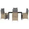 vidaXL Ensemble de salle &agrave; manger pour jardin 5 pcs Beige polyrotin