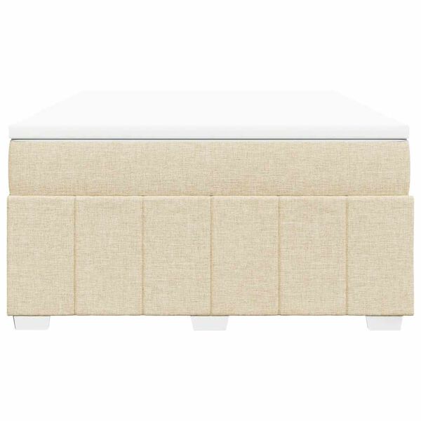 vidaXL Sommier &agrave; lattes de lit avec matelas Cr&egrave;me 140x190 cm Tissu
