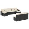 vidaXL Salon de jardin 10 pcs avec coussins noir r&eacute;sine tress&eacute;e