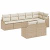 vidaXL Ensemble de canap&eacute; de jardin 8 pcs Beige et blanc polyrotin