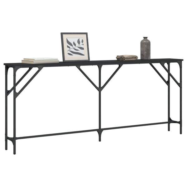 vidaXL Table console noir 180x23x75 cm bois d'ingénierie