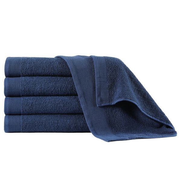 vidaXL Serviettes de douche 5 pcs Coton 450 g/m² 70x140 cm Bleu marine