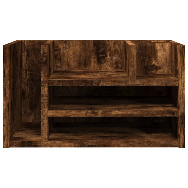 vidaXL Organisateur de bureau ch&ecirc;ne fum&eacute; 44,5x24x25 cm bois ing&eacute;nierie