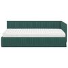 vidaXL Cadre de lit d'angle avec matelas 2 pcs Vert Velours
