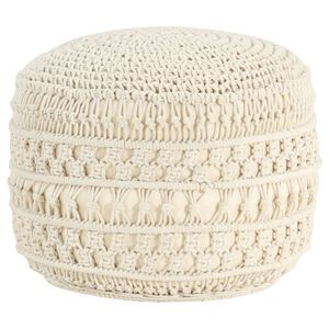 vidaXL Pouf fait &agrave; la main en macram&eacute; 45x30 cm Coton