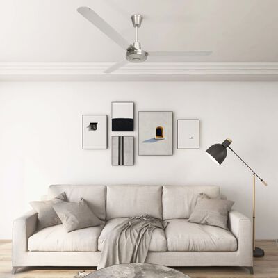 vidaXL Ventilateur de plafond 142 cm Argenté