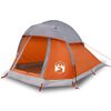 vidaXL Tente de camping &agrave; d&ocirc;me 1 personne gris et orange imperm&eacute;able