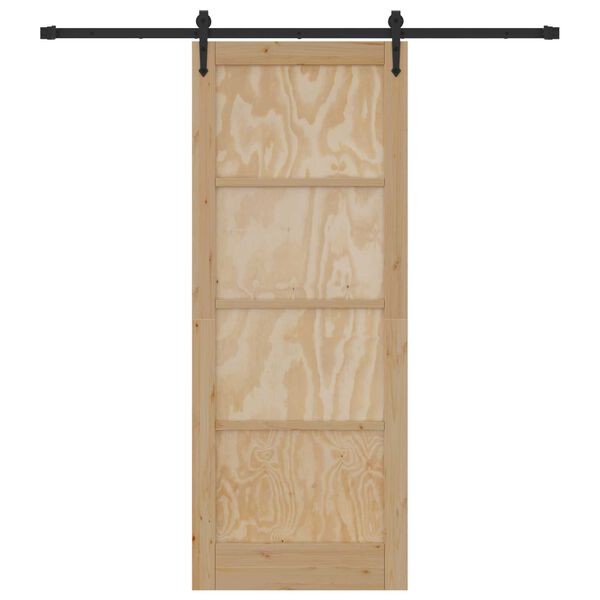 vidaXL Porte coulissante ORKDAL Naturel et Noir 83 x 211 cm Pin massif