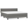 vidaXL Sommier &agrave; lattes de lit avec matelas Gris fonc&eacute; 180x200cm Tissu