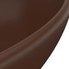 vidaXL Lavabo ovale de luxe Marron foncé mat 40x33 cm Céramique
