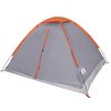 vidaXL Tente de camping &agrave; d&ocirc;me 4 personnes gris et orange imperm&eacute;able