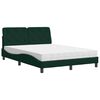 vidaXL Lit avec matelas vert fonc&eacute; 120x200 cm velours