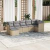 vidaXL Salon de jardin avec coussins 7 pcs beige r&eacute;sine tress&eacute;e