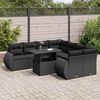 vidaXL Salon de jardin 9 pcs avec coussins noir r&eacute;sine tress&eacute;e