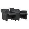vidaXL Fauteuil inclinable et porte-gobelets 2 places noir similicuir