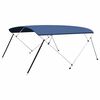 vidaXL Auvent bimini &agrave; 4 arceaux Bleu marine 243x(230-244)x137 cm