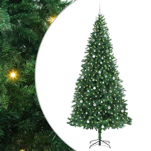 vidaXL Sapin de No&euml;l artificiel Vert 300 cm PVC, m&eacute;tal et plastique