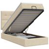 vidaXL Lit ottoman avec matelas Cr&egrave;me 100 x 200 cm Tissu
