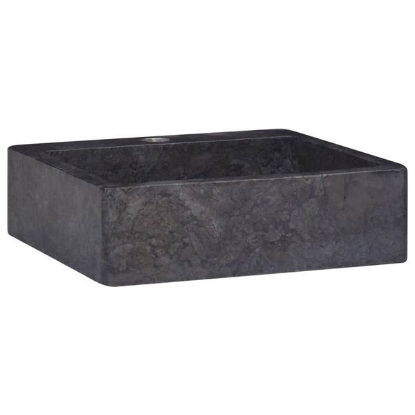 vidaXL Lavabo Noir 40x40x12 cm Marbre