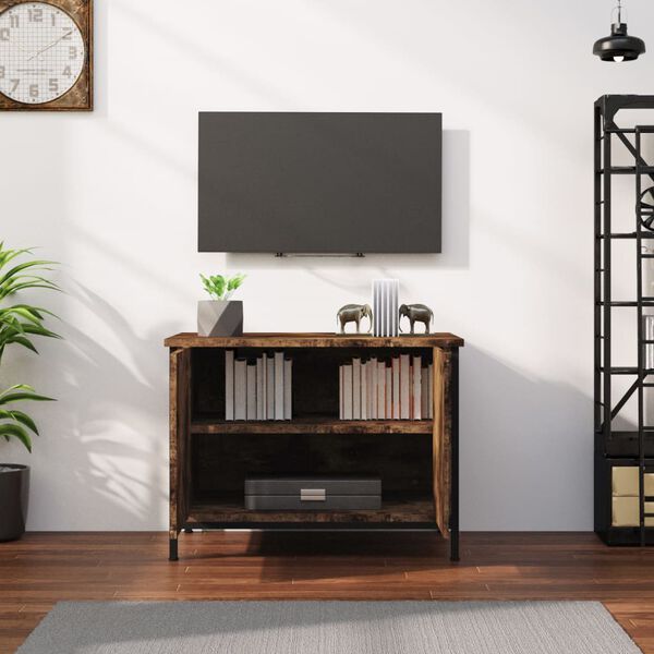 vidaXL Meuble TV avec portes ch&ecirc;ne marron 60x35x45cm bois d'ing&eacute;nierie