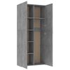 vidaXL Armoire de rangement gris b&eacute;ton 80x35,5x180cm bois d'ing&eacute;nierie