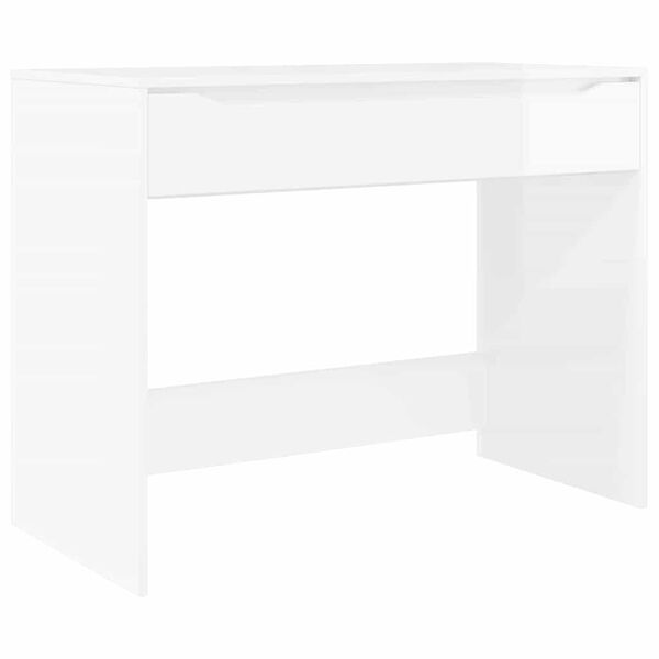 vidaXL Bureau Blanc brillant 100 x 50 x 78 cm Bois d'ing&eacute;nierie