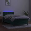 vidaXL Sommier &agrave; lattes de lit avec matelas et LED Vert fonc&eacute; 90x190cm