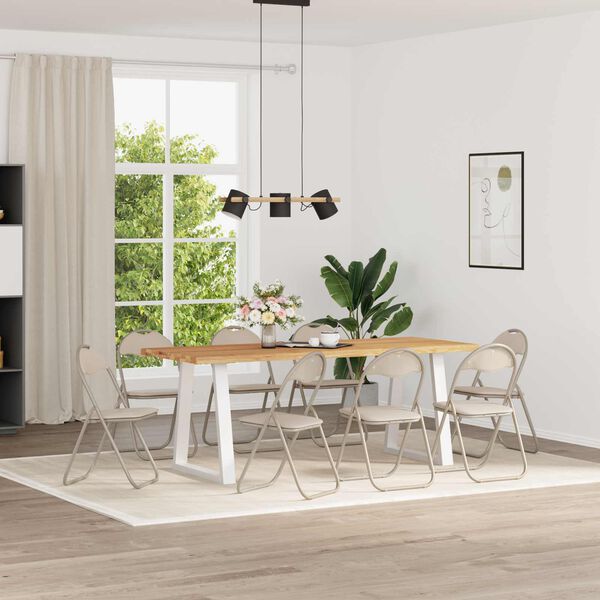 vidaXL Chaise pliante 8 pcs Sable 48 x 43,5 x 81 cm Simili cuir