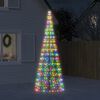 vidaXL Sapin de No&euml;l &agrave; LED sur m&acirc;t de drapeau 550 LED color&eacute; 300 cm