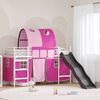 vidaXL Lit mezzanine pour enfants Blanc et rose 75 x 190 cm M&eacute;tал