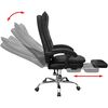 vidaXL Chaise de bureau inclinable avec repose-pieds Noir