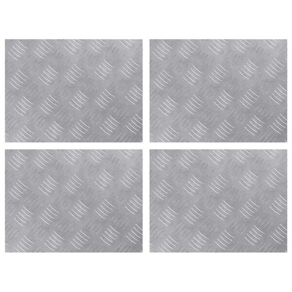 vidaXL Nez de marche Rectangulaire 4 pcs Argent&eacute; 40 x 30 cm Aluminium