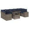vidaXL Ensemble de canap&eacute; de jardin 8 pcs avec coussins gris r&eacute;sine tress&eacute;e