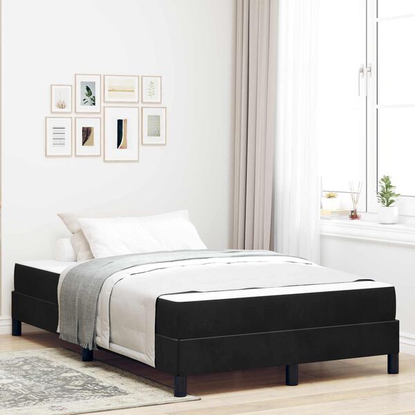 vidaXL Lit &agrave; ressorts avec matelas Noir 120 x 190 cm tissu