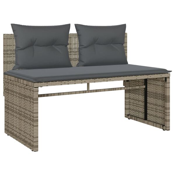 vidaXL Salon de jardin 4 pcs avec coussins gris résine tressée