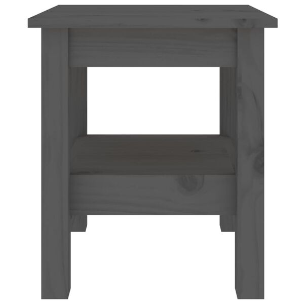 vidaXL Table basse Gris 35x35x40 cm Bois massif de pin