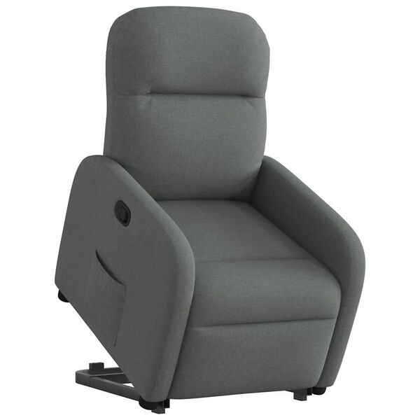vidaXL Fauteuil inclinable Gris fonc&eacute; Tissu