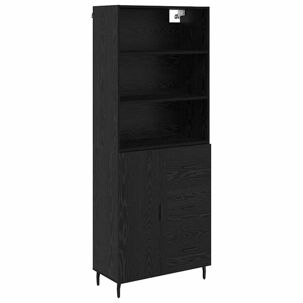vidaXL Haut Armoire avec tiroir Ch&ecirc;ne noir 69,5 x 34 x 180 cm