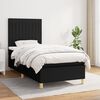 vidaXL Sommier &agrave; lattes de lit avec matelas Noir 90x190 cm Tissu