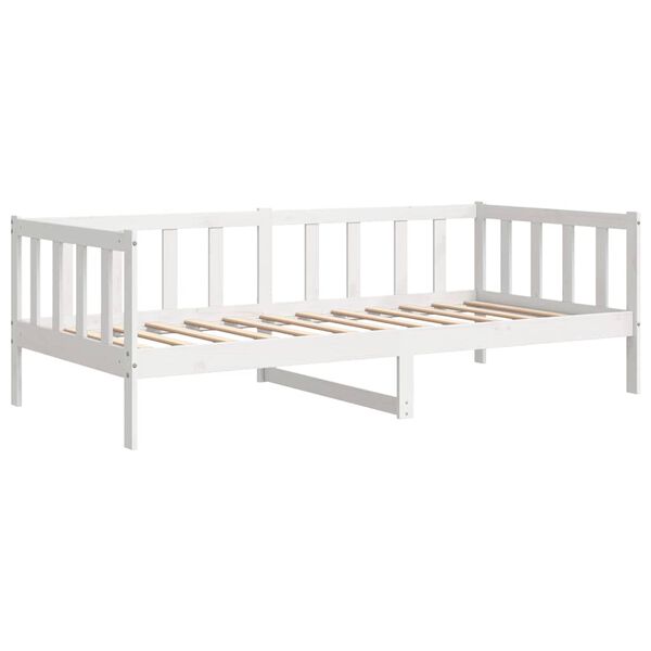 vidaXL Lit de jour sans matelas blanc bois de pin massif 90x200 cm