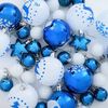 vidaXL Ensemble de Boules de No&euml;l 40 pcs Bleu et Blanc Plastique