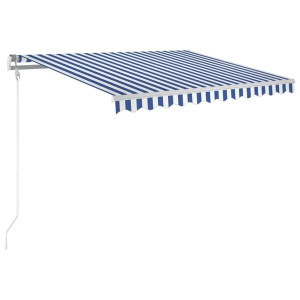 vidaXL Auvent rétractable automatique 300x250 cm Bleu et blanc