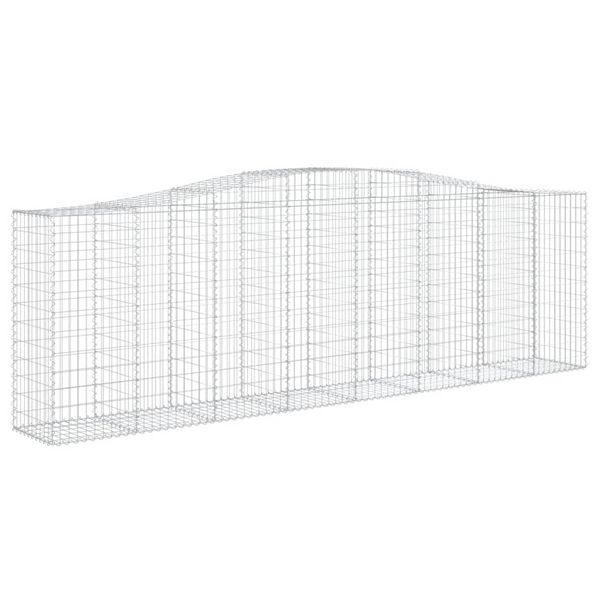 vidaXL Paniers &agrave; gabions arqu&eacute;s 2 pcs 400x50x120/140 cm Fer galvanis&eacute;